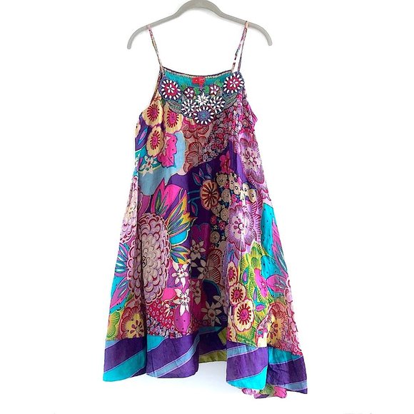 K Derhy Embroidered Floral Boho Cotton Dress - Picture 3 of 13